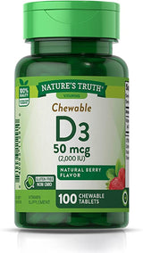 Nature's Truth D3 50 McG (2,000 UI) 100 Tabletas masticables