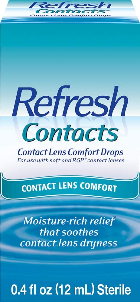 Refresh Contacts, Eye Drops For Dry Eyes, Contact Lens Comfort, 0.4 Fl Oz Sterile