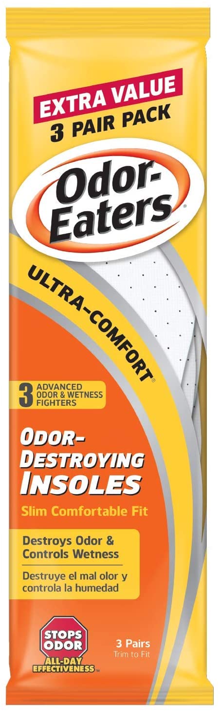 Odor-Eaters Ultra Comfort Odor-Destroying Insoles, One Size Fits All, Extra Value Pack, 3 Pairs per Pack