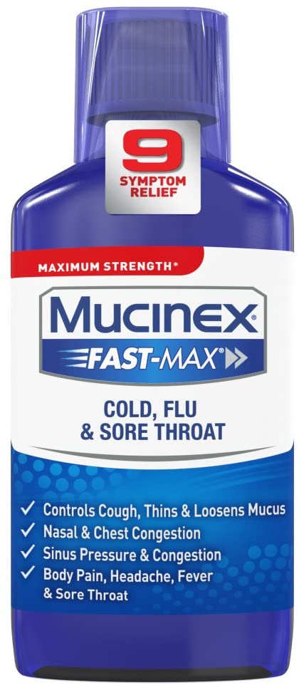Mucinex Fast-Max Cold, Flu, & Sore Throat Relief Liquid, 6 Fl
