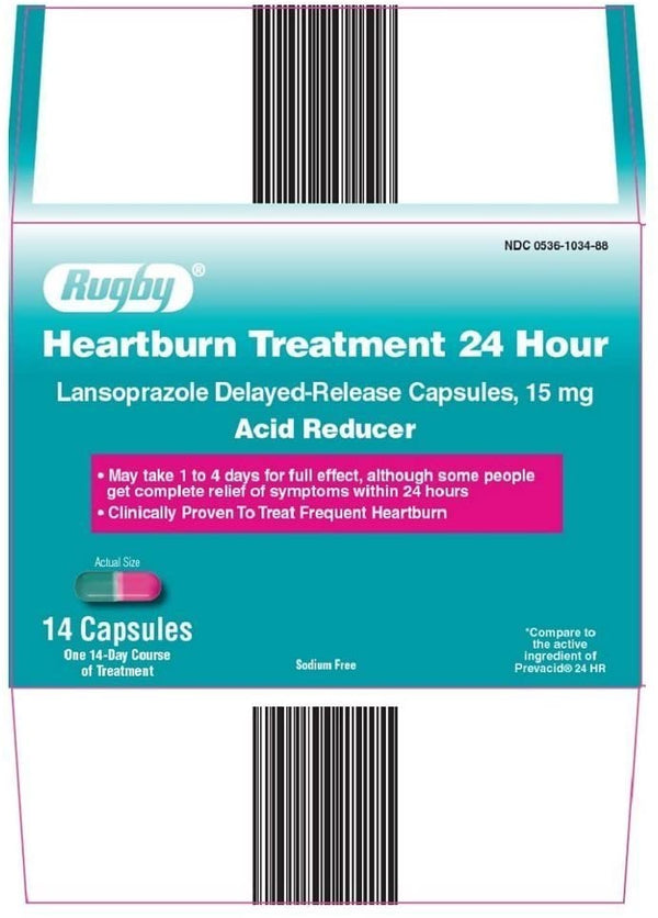 Rugby Heartburn Treatment 24H 15Mg Capsules
