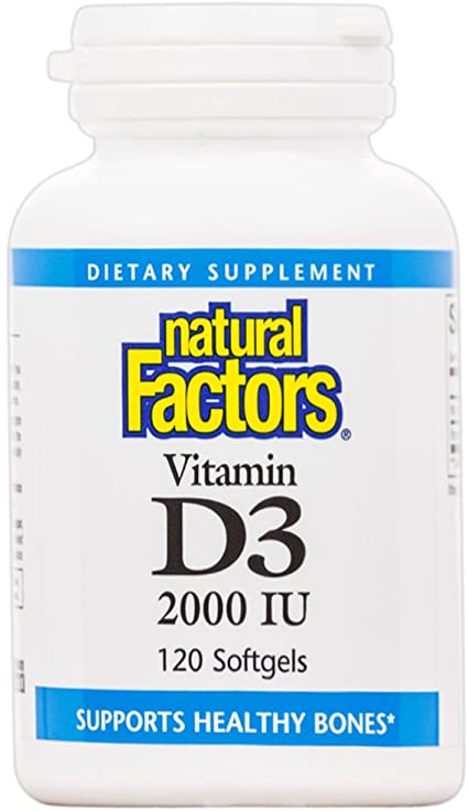 Natural Factors Vitamin D3 2000 IU 120 Softgels