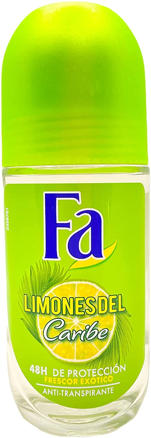 Fa Caribbean Roll-On Deodorant Lemon 1.7Oz