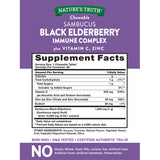 Nature's Truth Elderberry + Vitamina C Zinc Berry Natural 50 Tabletas masticables