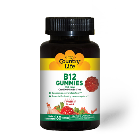 Country Life Vitamin B12 60 Strawberry Gummies