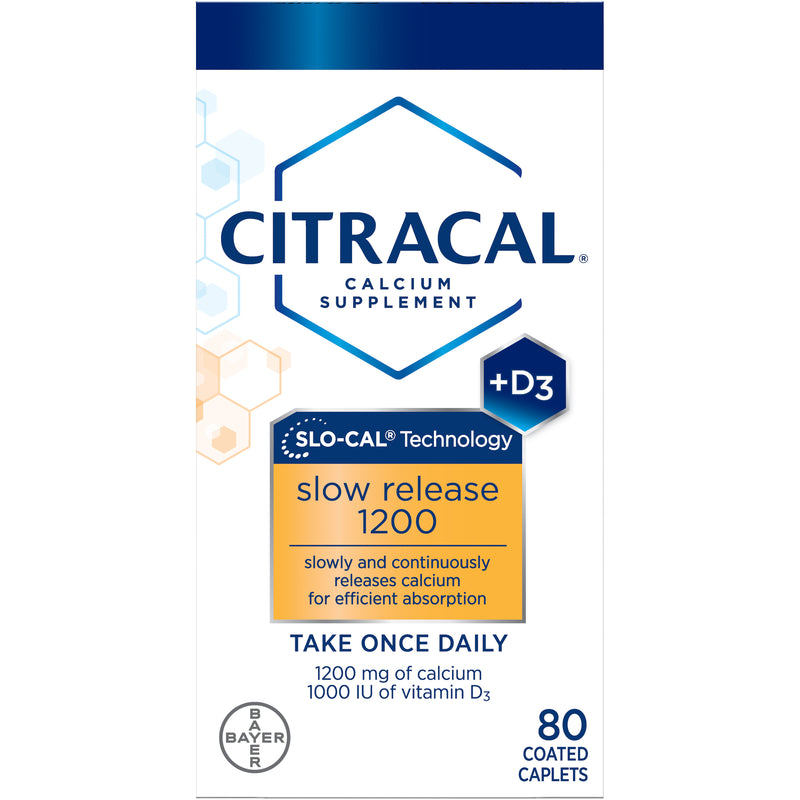 Citracal Slow Release 1200mg Calcium With Vitamin D3 80 Caplets
