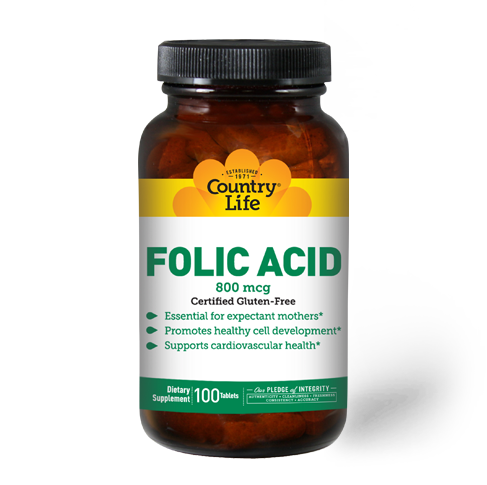 Country Life Folic Acid 800 mcg 100 Tablets