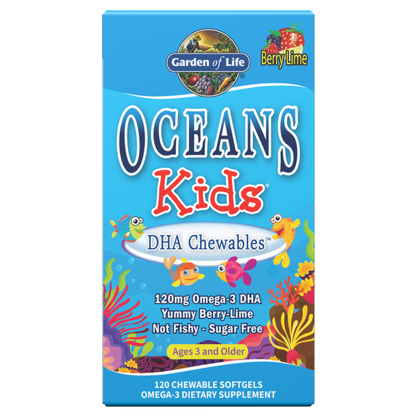 Garden of Life Oceans Kids DHA Omega-3 Berry Lime Chewables