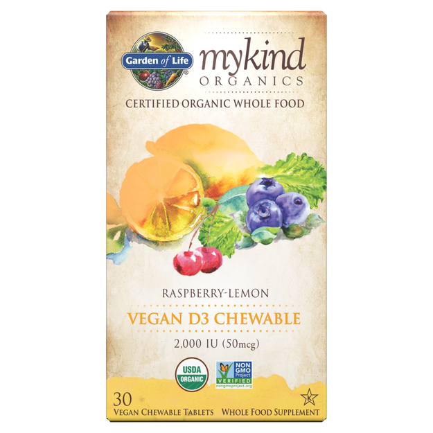 Garden of Life Mykind D3 2,000 IU Raspberry Lemon Chewables