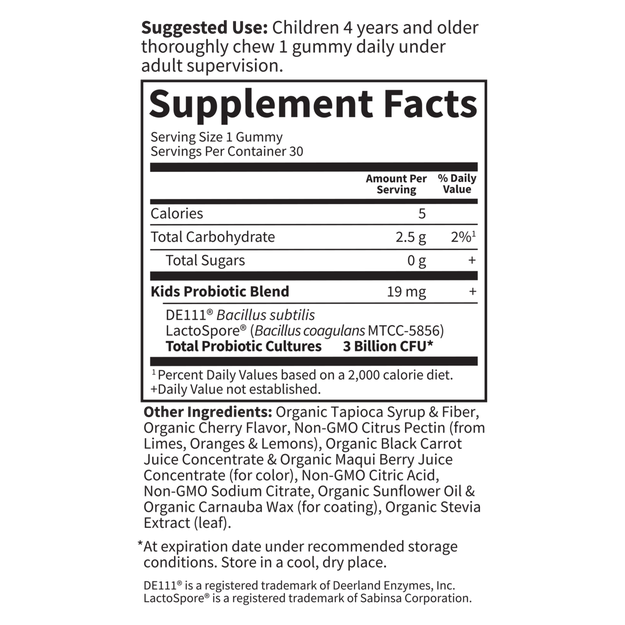 Jardín de la vida para niños Gomitas orgánicas probióticas