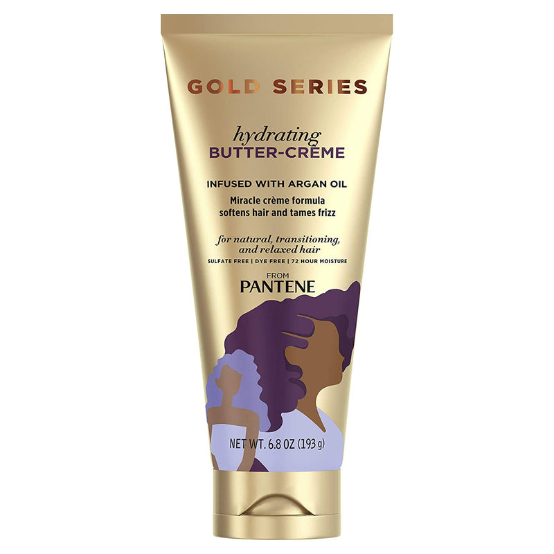 Pantene Gold Series, Butter Crème Hair Treatment, with Argan Oil, Pro-V, for Natural and Curly Textured Hair, 6.8 oz