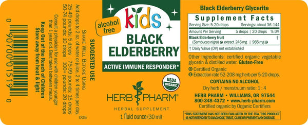 Herbs Pharm Kids Black Elderberry 1oz