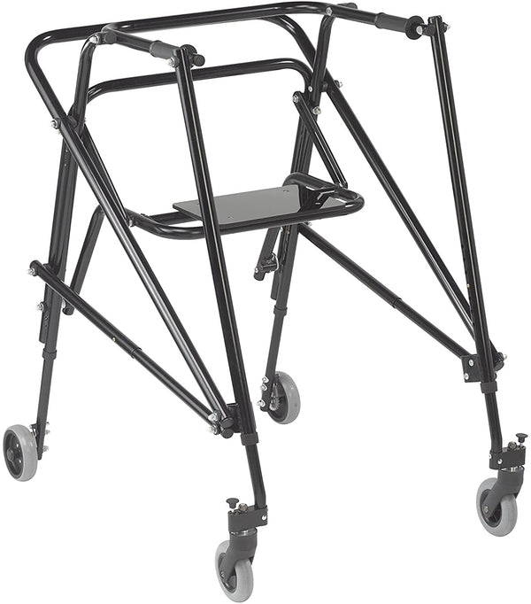 Drive Medical Nimbo 2G Lightweight Posterior Walker with Seat, Extra Large, Emperor Black