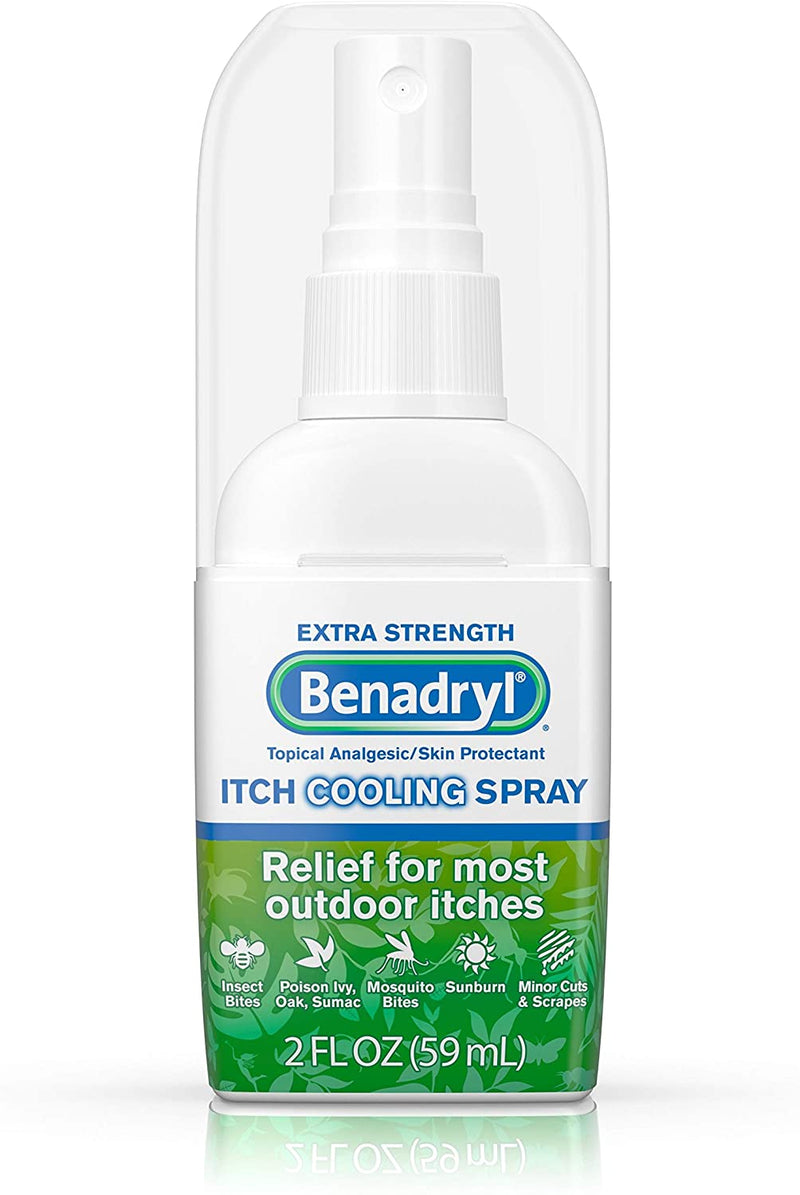 Benadryl Extra Strength Anti-Itch Spray, Cooling Topical Analgesic, Travel Size, 2 fl. oz