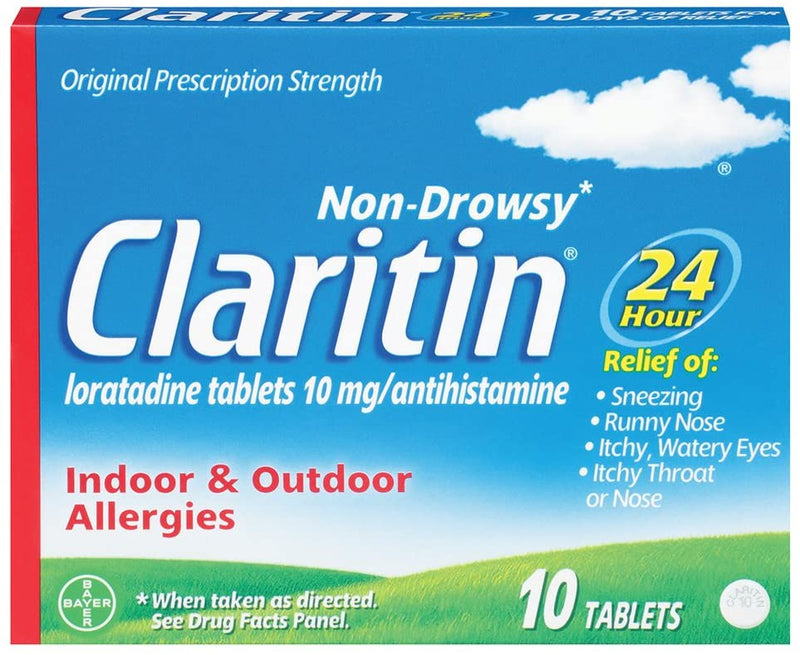 Alergia de Claritin las 24 horas, no shrowsy, tabletas, 10 ct