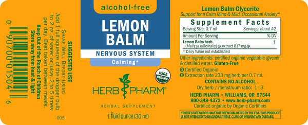 Hierbas Pharm Lemon Balm 1oz