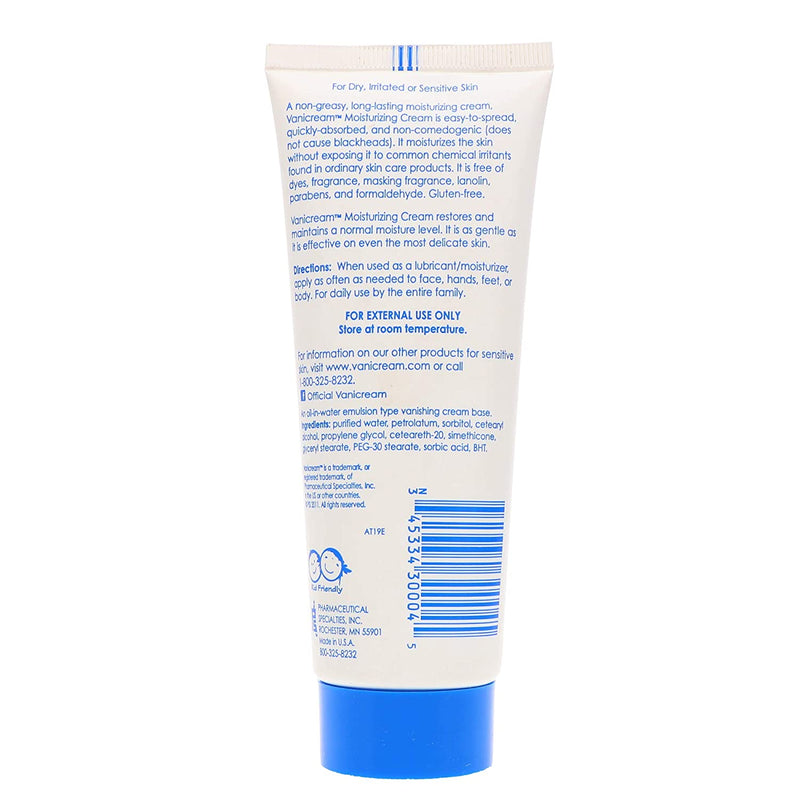 Crema de piel hidratante de vanicream 4 oz