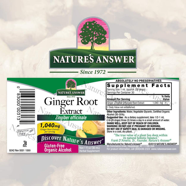 NATURES ANSWER GINGER ROOT EXTRACT 1 Oz