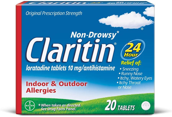 Claritin 24 Hour Non-Drowsy Allergy Tablets, 10 mg, 20 Ct