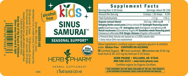 Hierbas pharm kids samurai samurai 1 oz