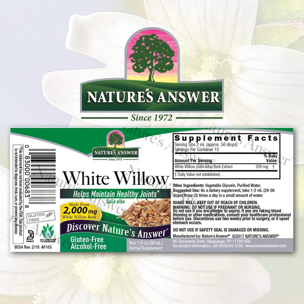 NATURES ANSWER WHITE WILLOW EXTRACT 1Oz