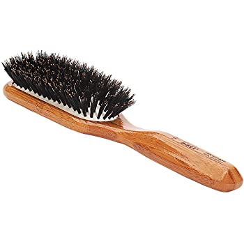 Bass 898 Dark Bamboo Small Oval Hairbrush with Firm Natural Bristles