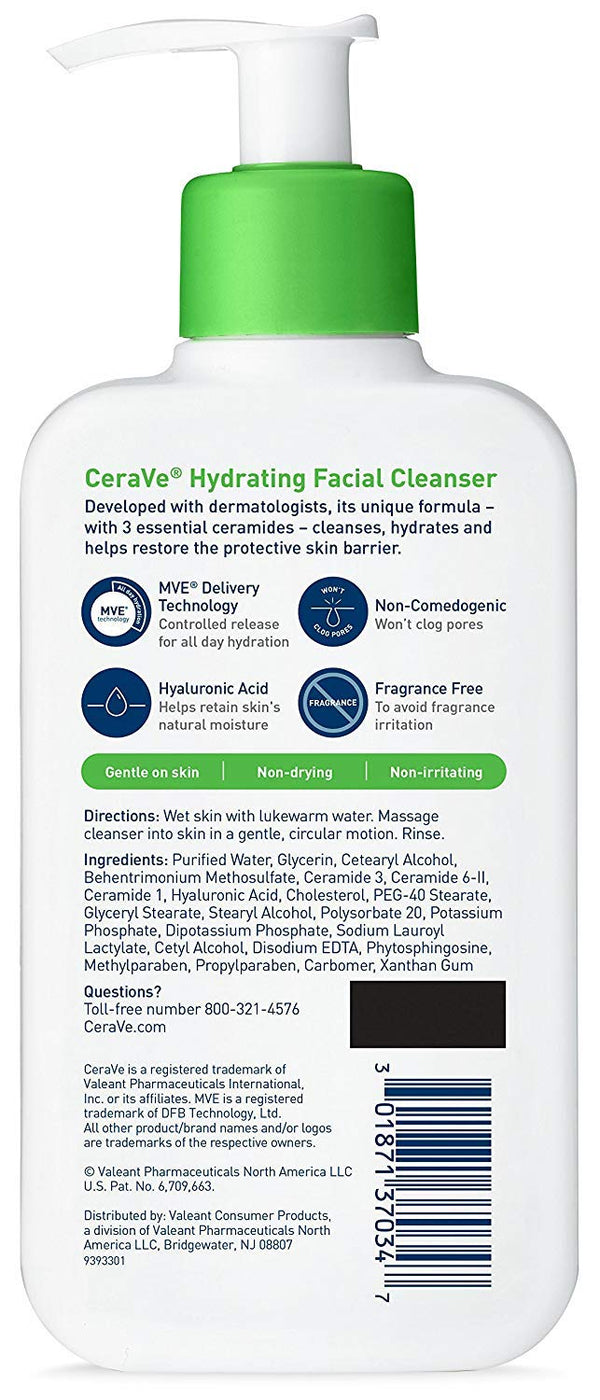 Cerave hidratante limpiador facial 8 oz