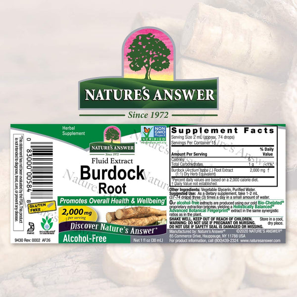 NATURES ANSWER  BURDOCK ROOT 1 Oz