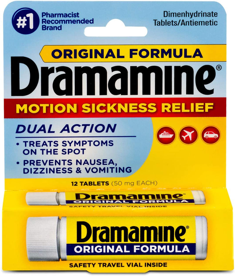 Dramamine Original Formula Motion Sickness Relief 12 Count