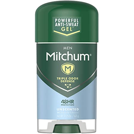 Mitchum Men Gel Antiperspirant Deodorant, Unscented, 2.25 oz.