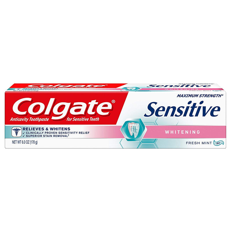 Colgate Sensitive Maximum Strength Whitening Toothpaste. 6 Oz