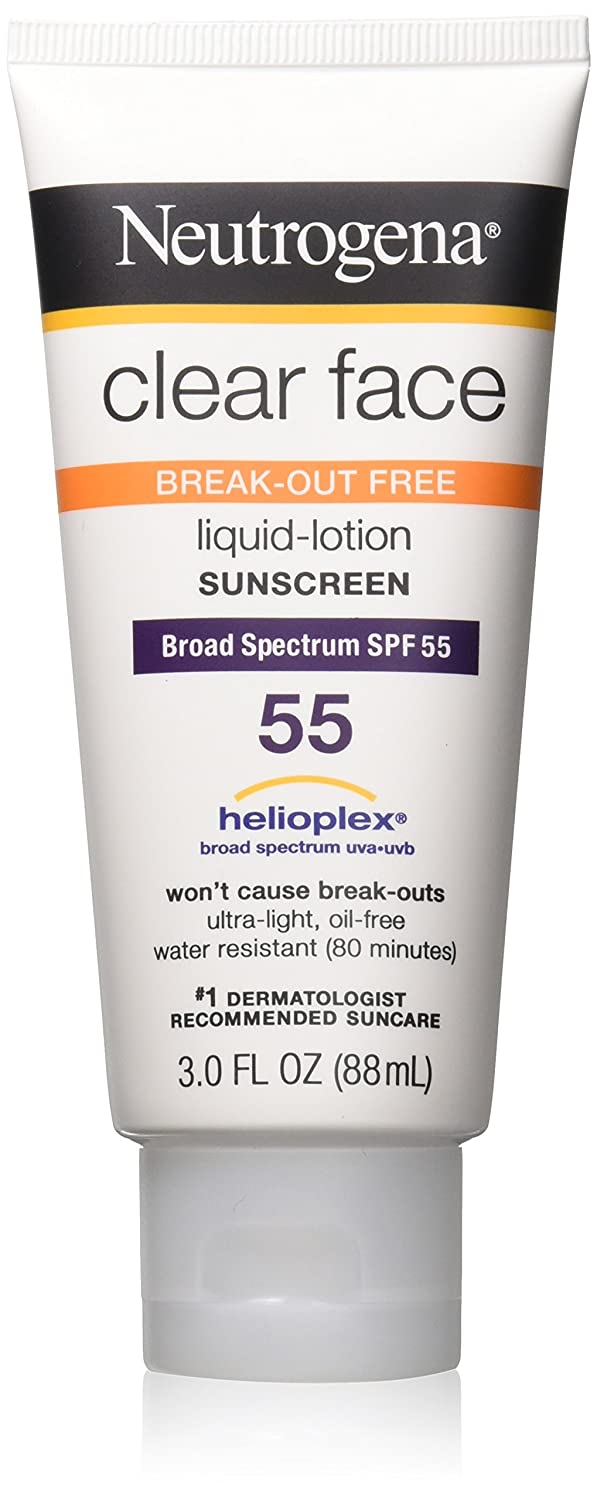 Neutrogena Clear Face Liquid Lotion Sunscreen for Acne-Prone Skin SPF 55
