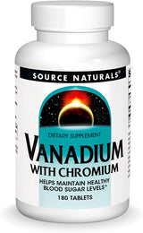 Fuente de Vanadium Naturals con cromo 180 tabletas