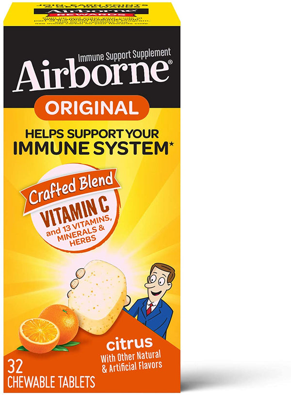 Airborne Citrus Chewable 32 Tablets