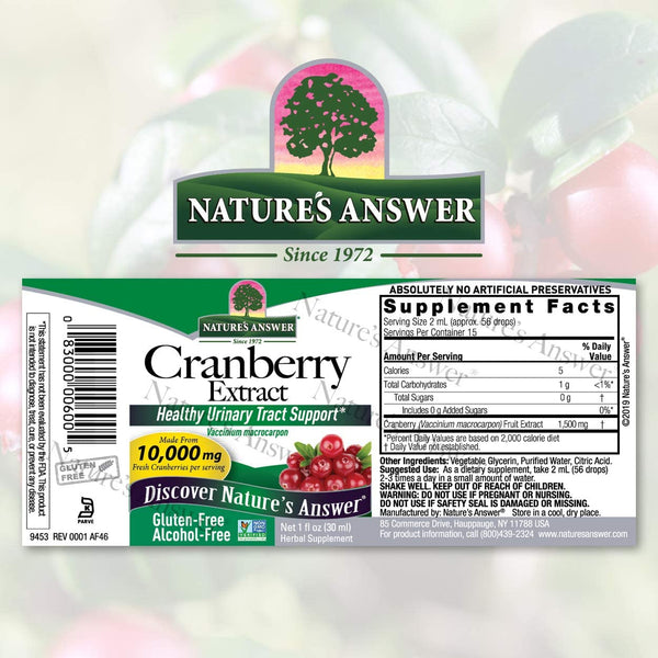 NATURES ANSWER CRANBERRY EXTRACT 1Oz