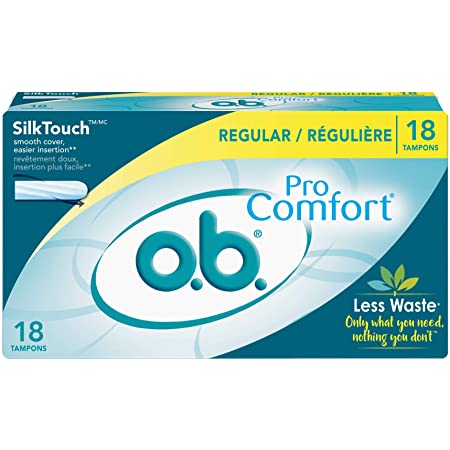 O.B. ProComfort Applicator Free Digital Tampons Regular Absorbency, 18 ct