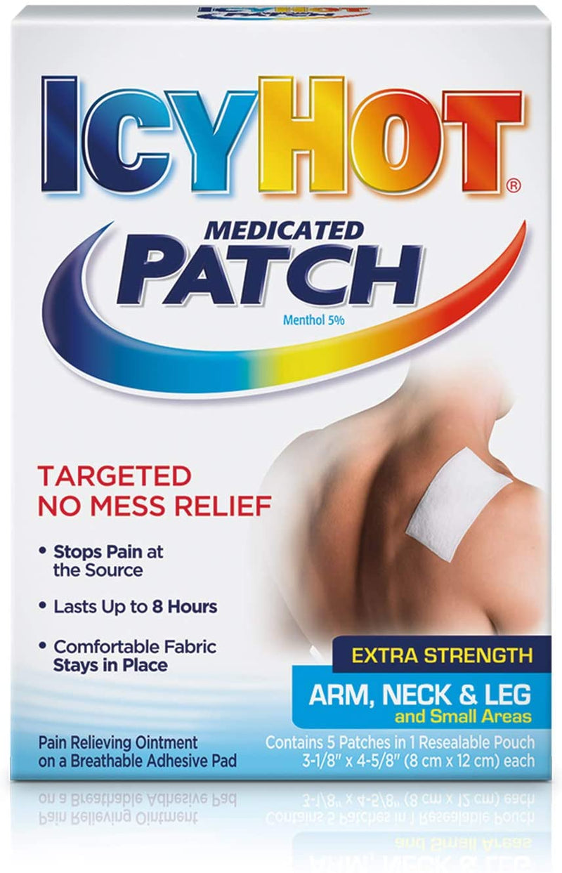 Icy Hot Medicated Patch Extra Strength Pain Relief Patch for Arm, Neck & Leg