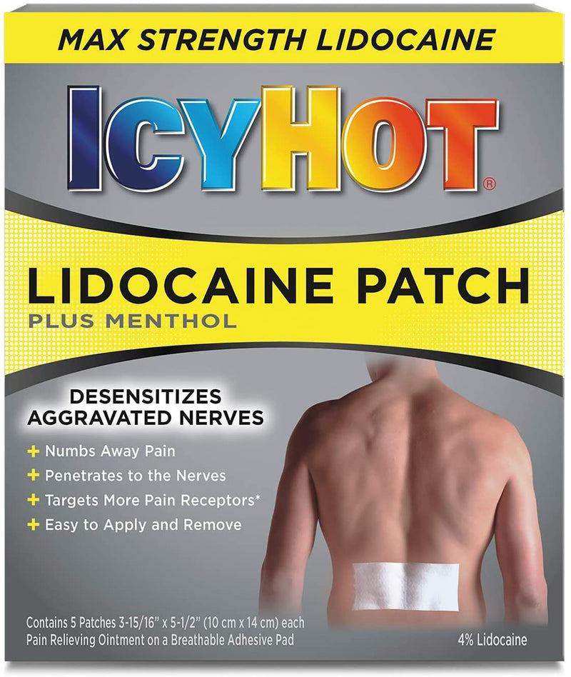 Icy Hot Lidocaine Patch Plus Menthol 5 Count