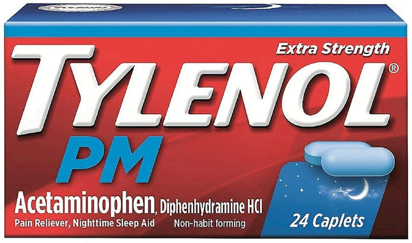 Tylenol PM Extra Strength 500 Mg. 24 Capsules