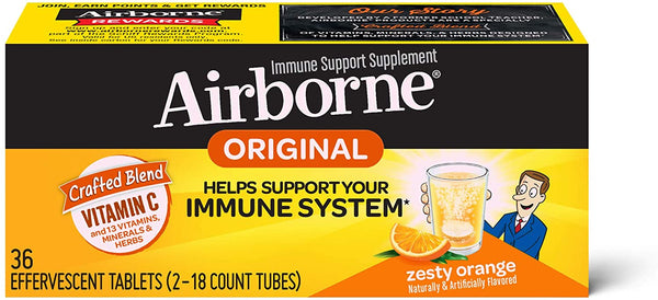 Airborne Immune Support Orange Effervescent 36 Tablets