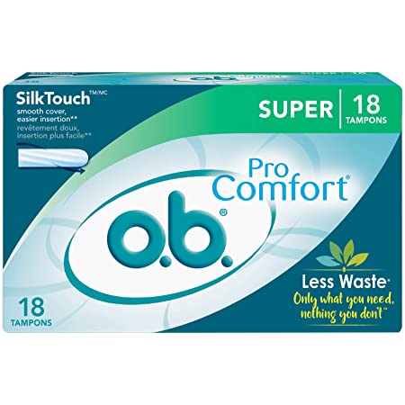 o.b. Pro Comfort Applicator Free Digital Tampons, Super Absorbency, 18 Ct