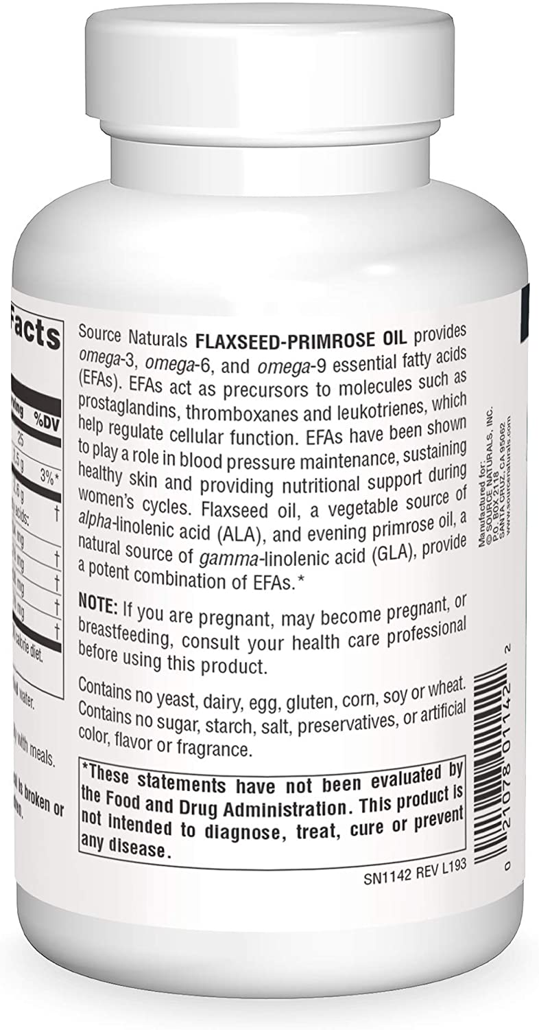 Fuente Naturals Flaxseed Primrose Oil 1300 mg Softgels