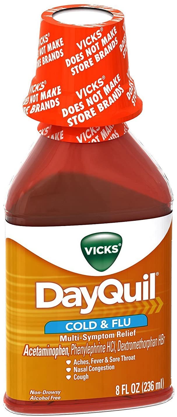 Vicks Dayquil Cold and Flu Relief Liquid, 8 Fluid Ounce