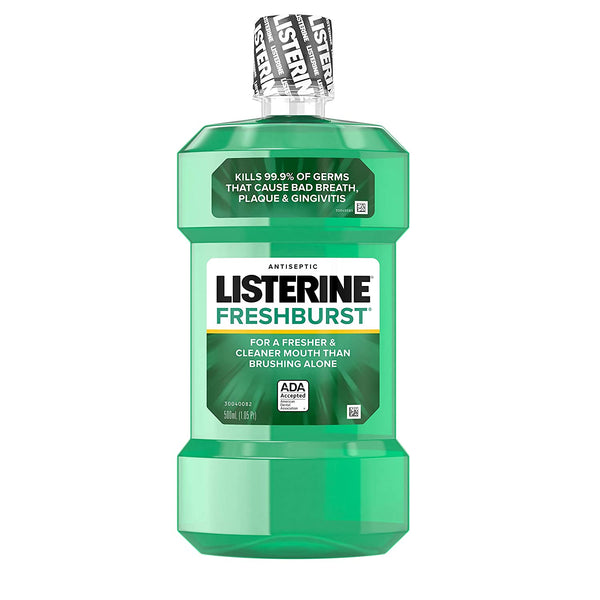 Listerine Freshburst Antiseptic Mouthwash with Germ-Killing Oral Care Formula to Fight Bad Breath, Plaque and Gingivitis, 500 mL
