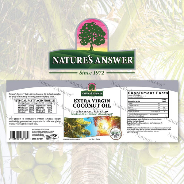 NATURES ANSWER EXTRA VIRGIN COCONUT OIL SOFT GELS X120