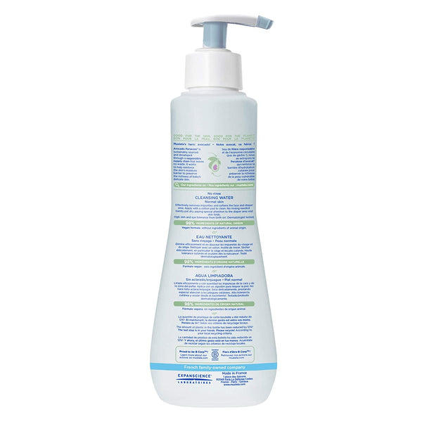 Mustela No Rinse Cleansing Water for Baby's Face, Body and Diaper 750 ml