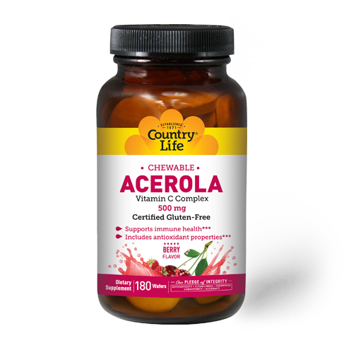 Country Life Acerola 500mg 50 Chewable Tablets