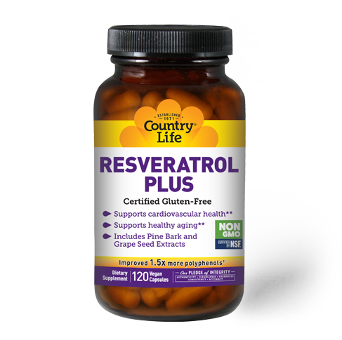 Country Life Resveratrol Plus 120 Vegetable Capsules