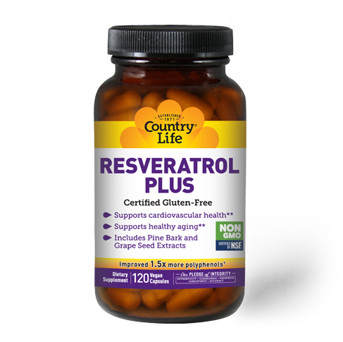 Country Life Resveratrol más 60 cápsulas de vegetales