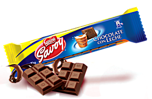 Chocolate con leche Savoy. Box of 12-1.1 oz Bars